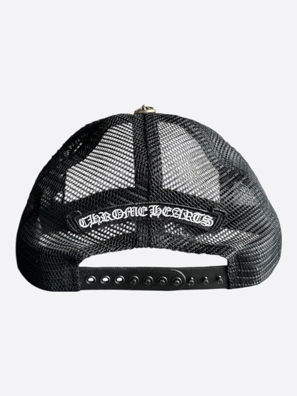 Chrome Hearts Black & White Triple Cross Trucker Hat