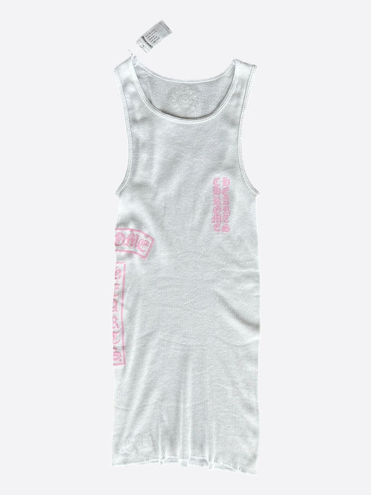 Chrome Hearts White & Pink T-Bar Logo Tank Top