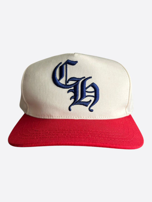 Chrome Hearts Beige Red & Blue CH Logo Hat