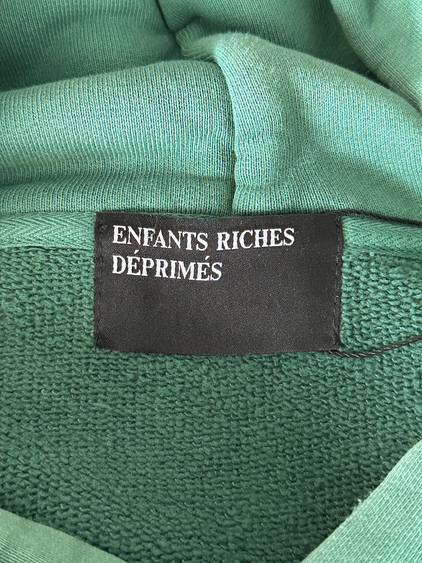 Enfants Riches Deprimes Green & White Rabbit Distressed Hoodie