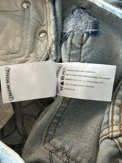 Chrome Hearts Levis Blue & Black Cross Patch Jeans