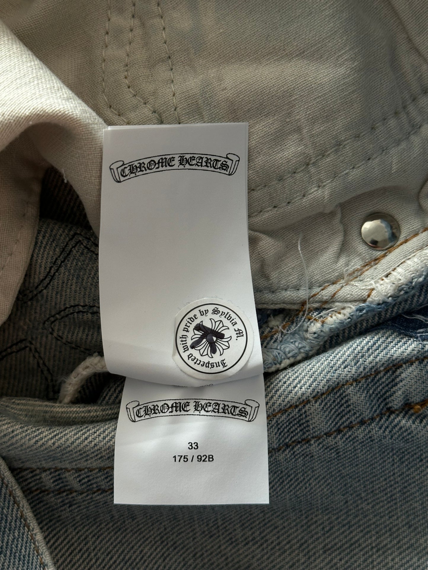 Chrome Hearts Levis Blue & Black Cross Patch Jeans