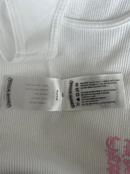 Chrome Hearts White & Pink T-Bar Logo Tank Top