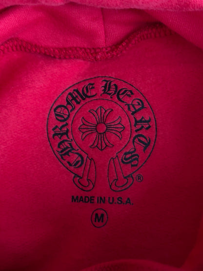 Chrome Hearts Red & White Scroll Logo Hoodie