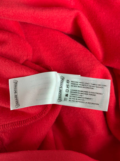 Chrome Hearts Red & White Scroll Logo Hoodie