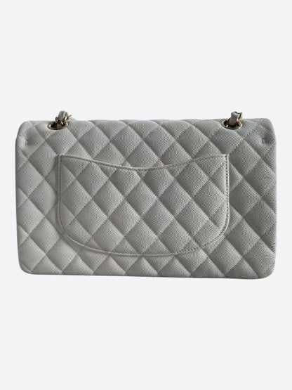 Chanel White Caviar Quilted Medium Flap Bag