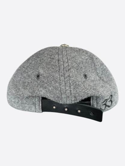Chrome Hearts Grey & Black Leather CH Logo Wool Hat