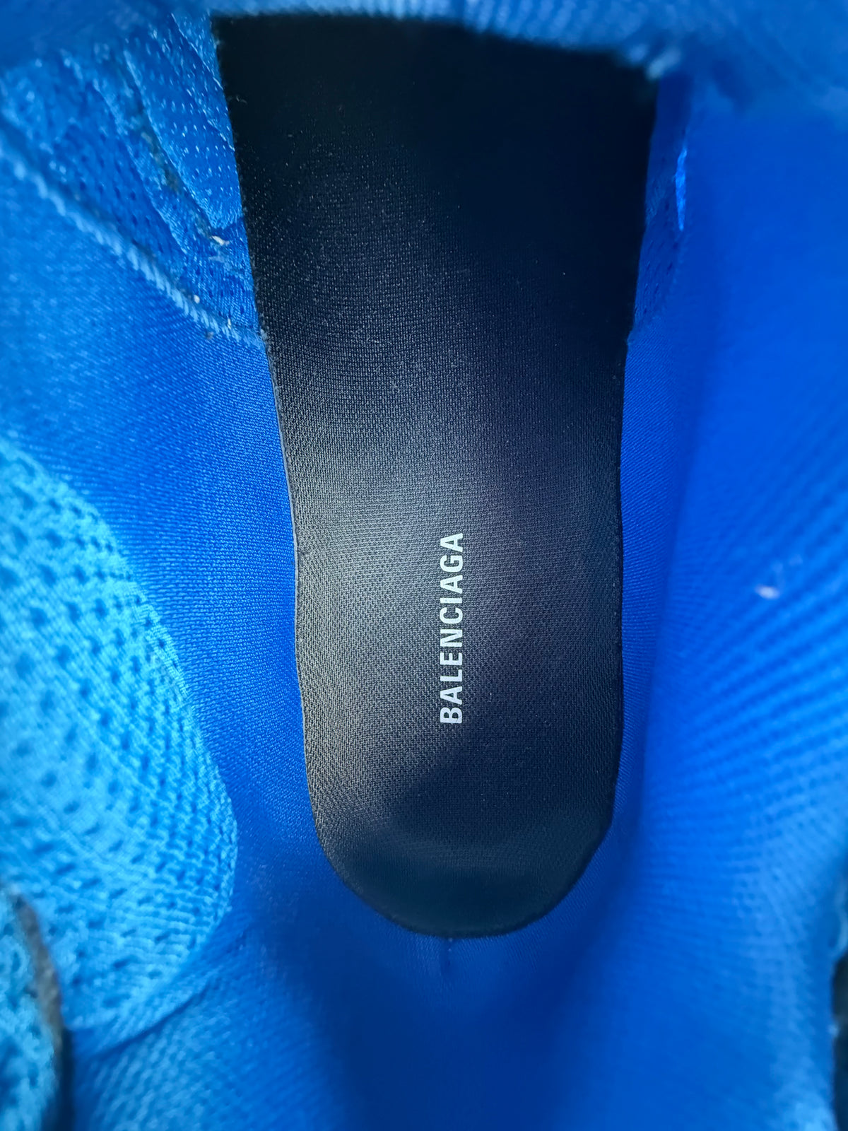 Balenciaga Blue & Orange Mesh Runner Sneakers