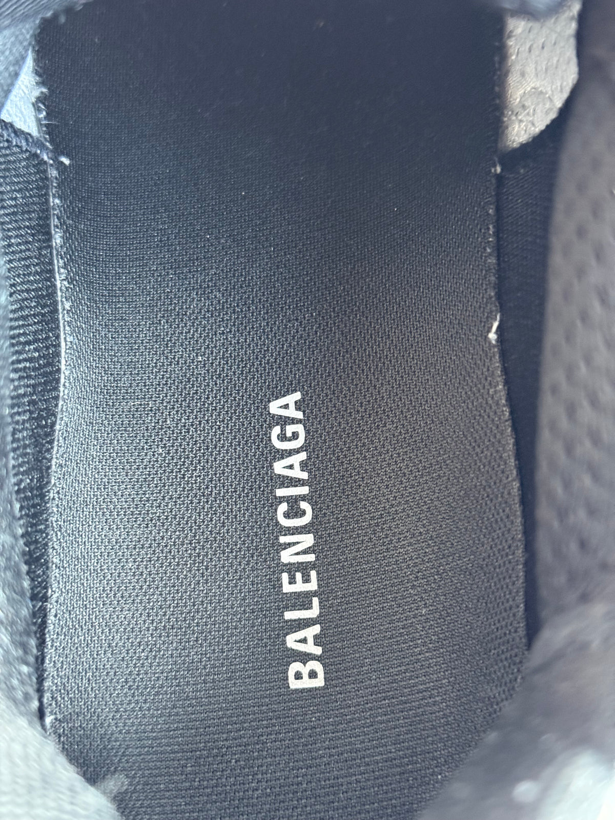 Balenciaga White, Blue & Red Mesh Runner Sneakers