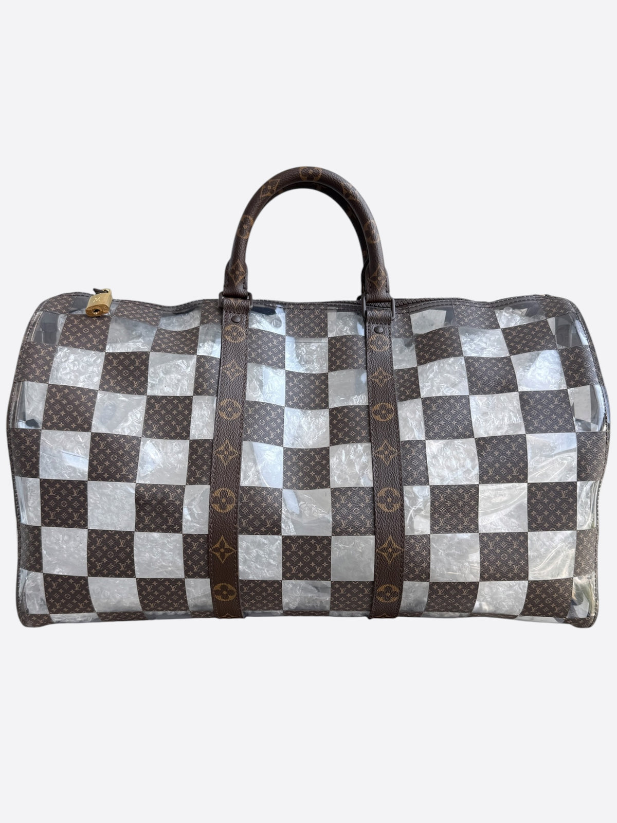 Louis Vuitton Transparent Brown Chess Monogram Keepall 50