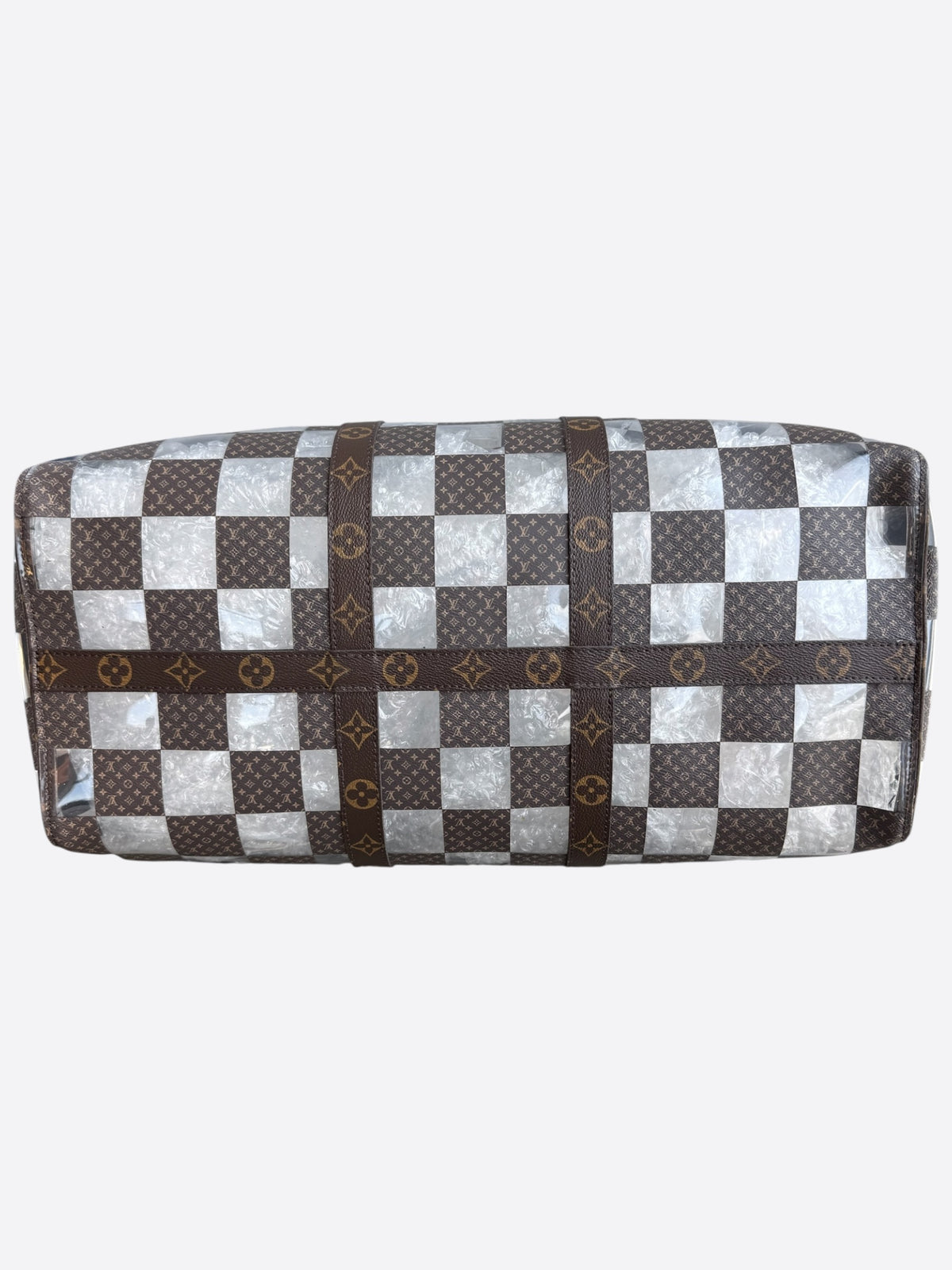Louis Vuitton Transparent Brown Chess Monogram Keepall 50