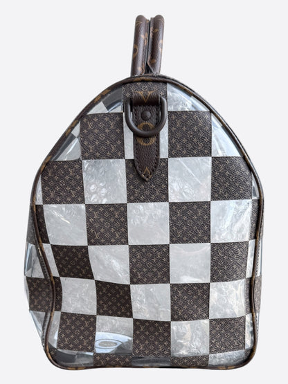 Louis Vuitton Transparent Brown Chess Monogram Keepall 50