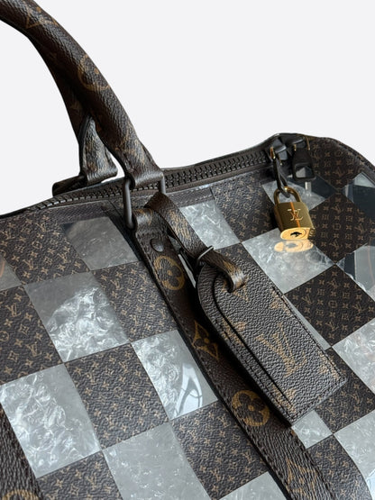 Louis Vuitton Transparent Brown Chess Monogram Keepall 50