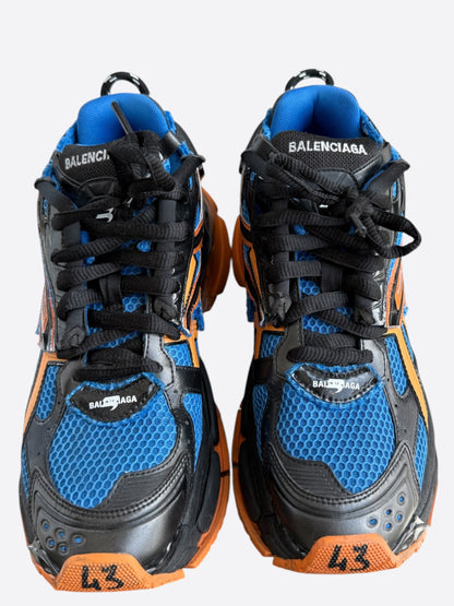 Balenciaga Blue & Orange Mesh Runner Sneakers