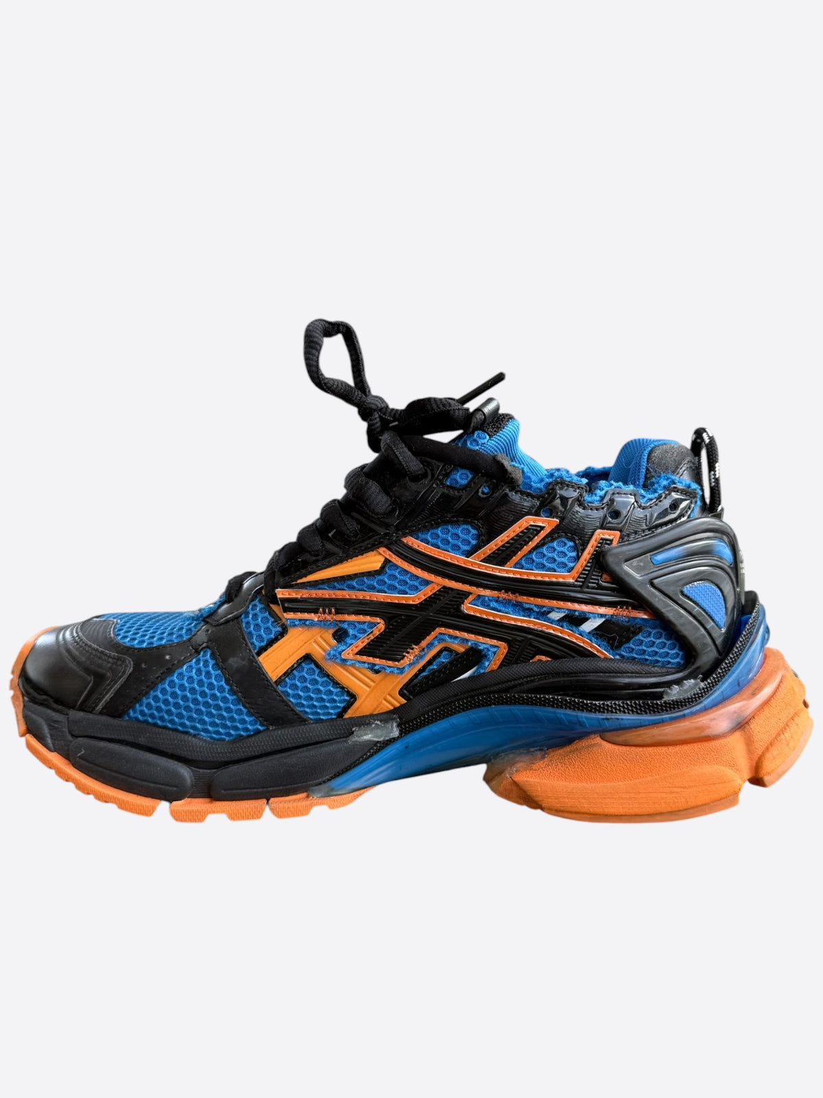 Balenciaga Blue & Orange Mesh Runner Sneakers