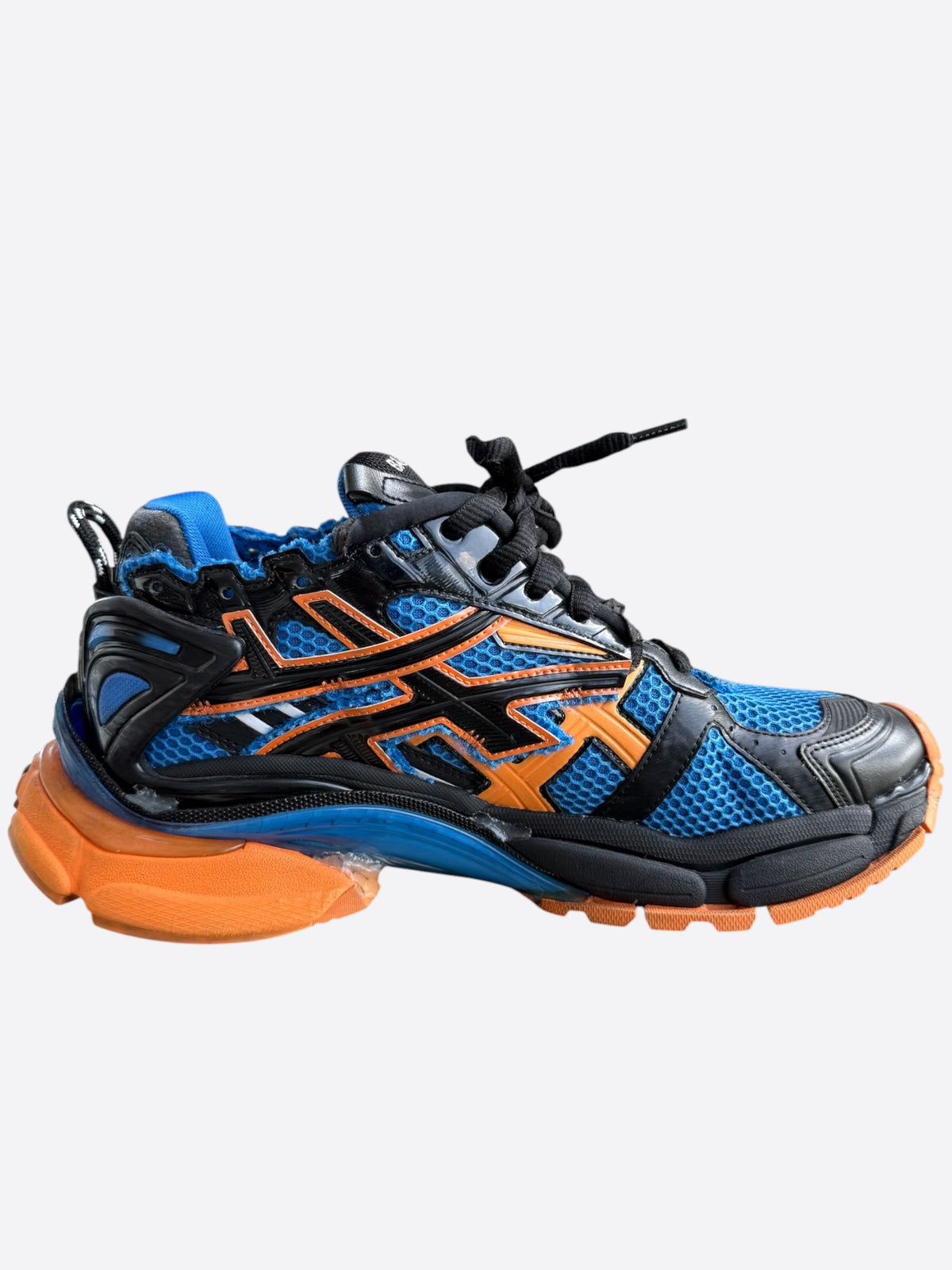 Balenciaga Blue & Orange Mesh Runner Sneakers