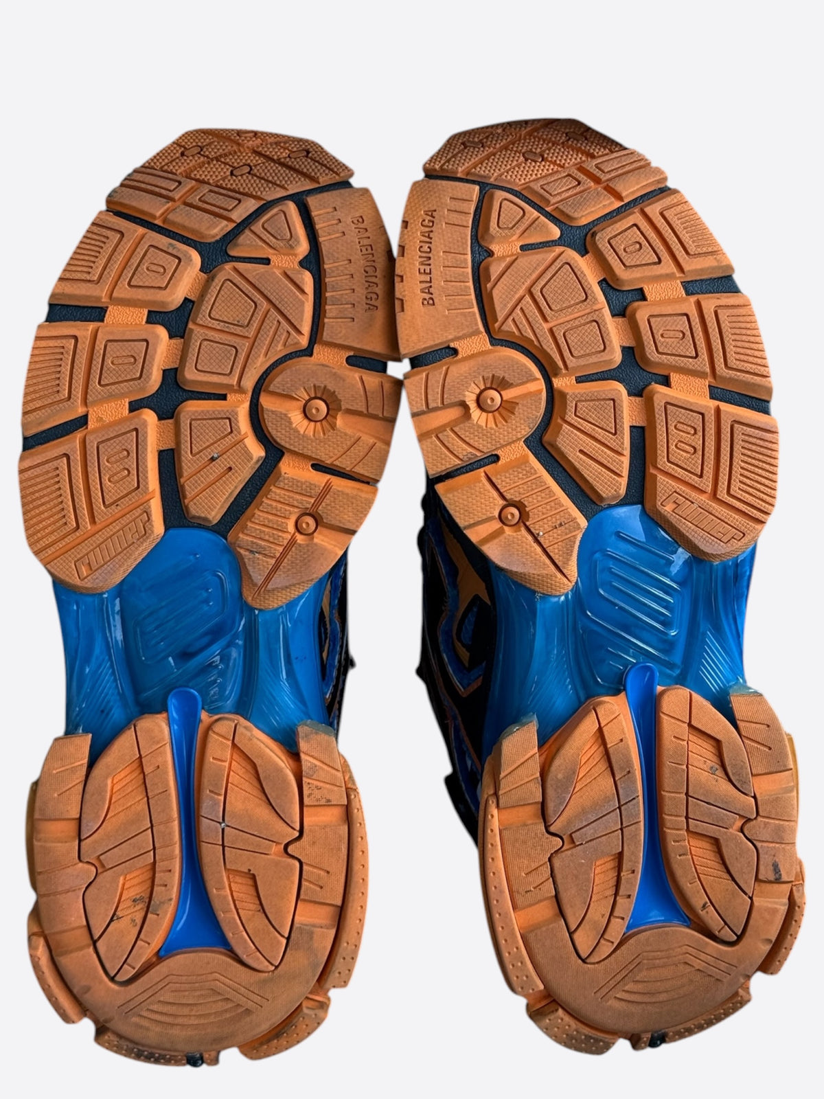Balenciaga Blue & Orange Mesh Runner Sneakers
