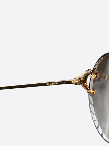 Cartier Gold & Red Piccadilly Sunglasses
