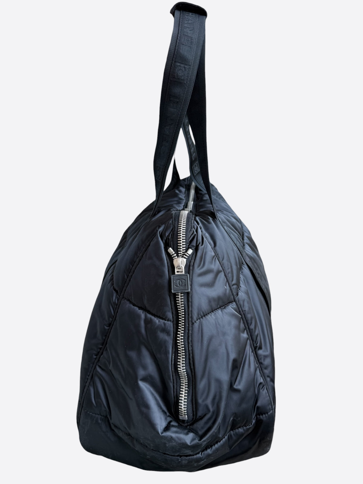 Chanel Black CC Logo Sport Line Nylon Duffel Bag