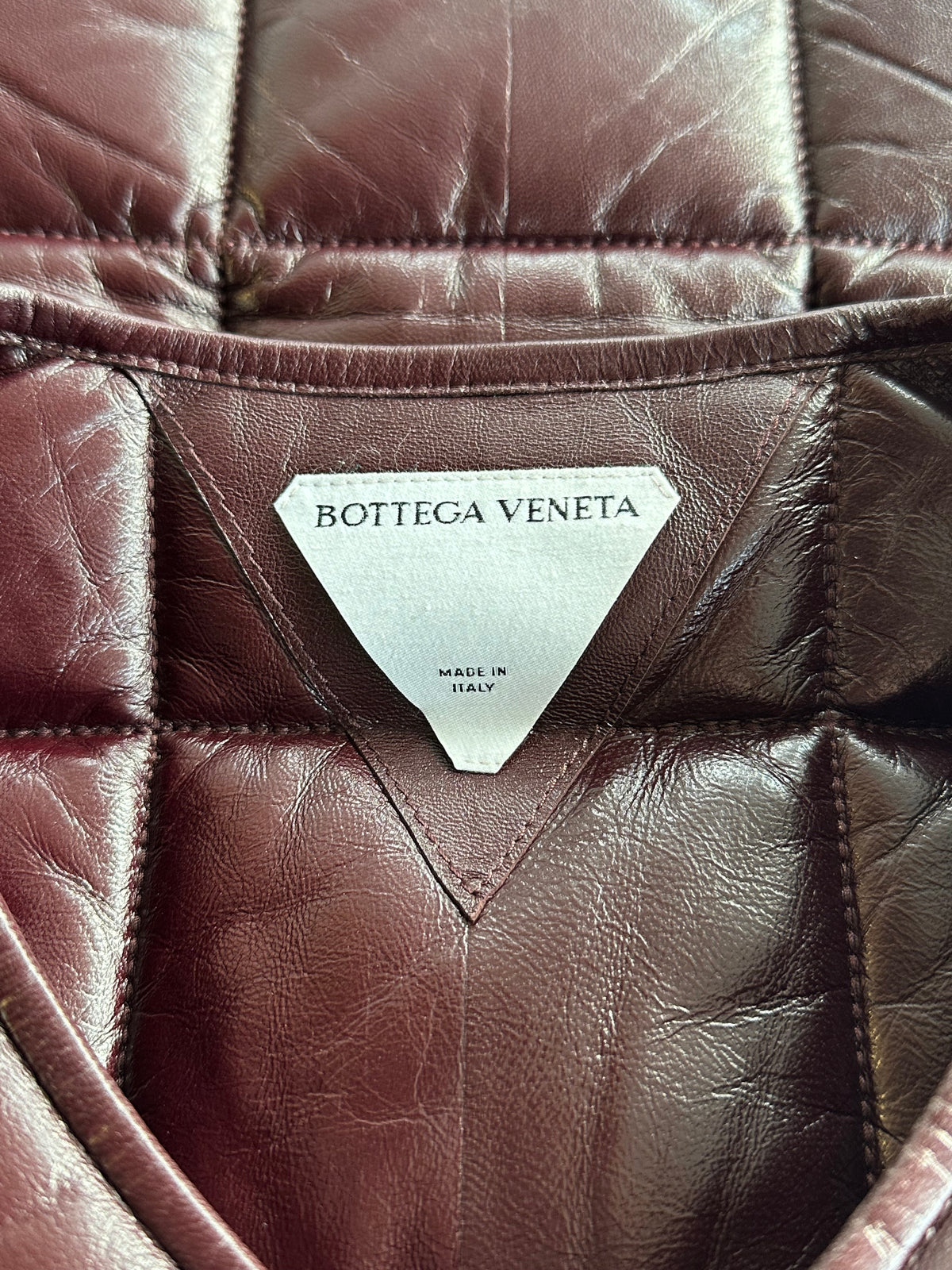 Bottega Veneta Burgundy Lambskin Quilted Vest