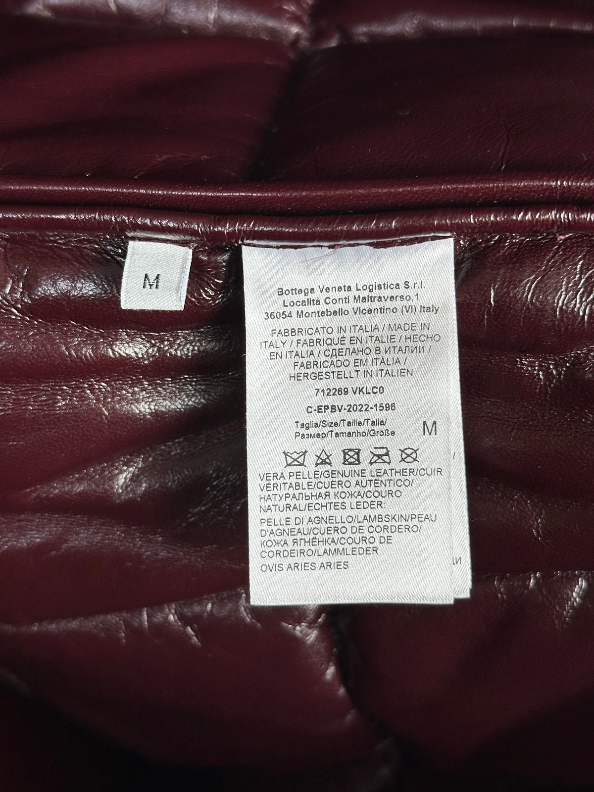 Bottega Veneta Burgundy Lambskin Quilted Vest