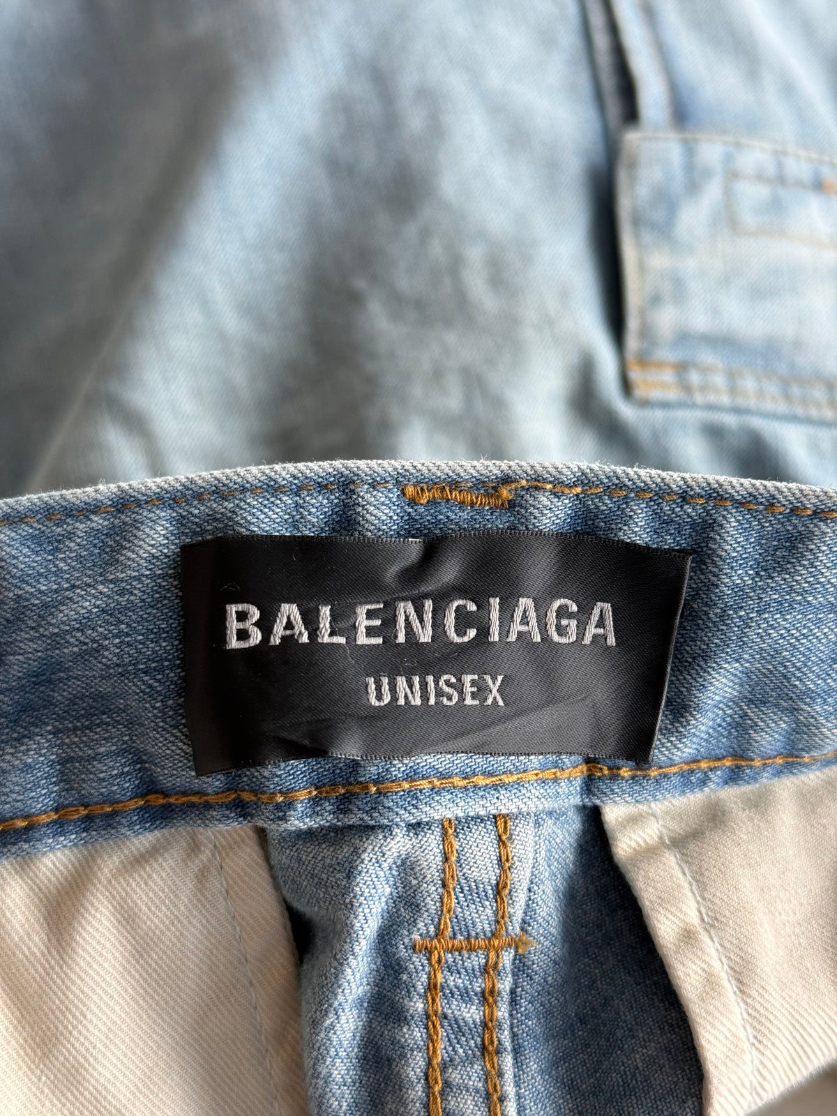 Balenciaga Blue Convertible Denim Cargo Pants