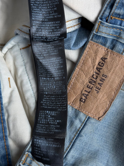 Balenciaga Blue Convertible Denim Cargo Pants