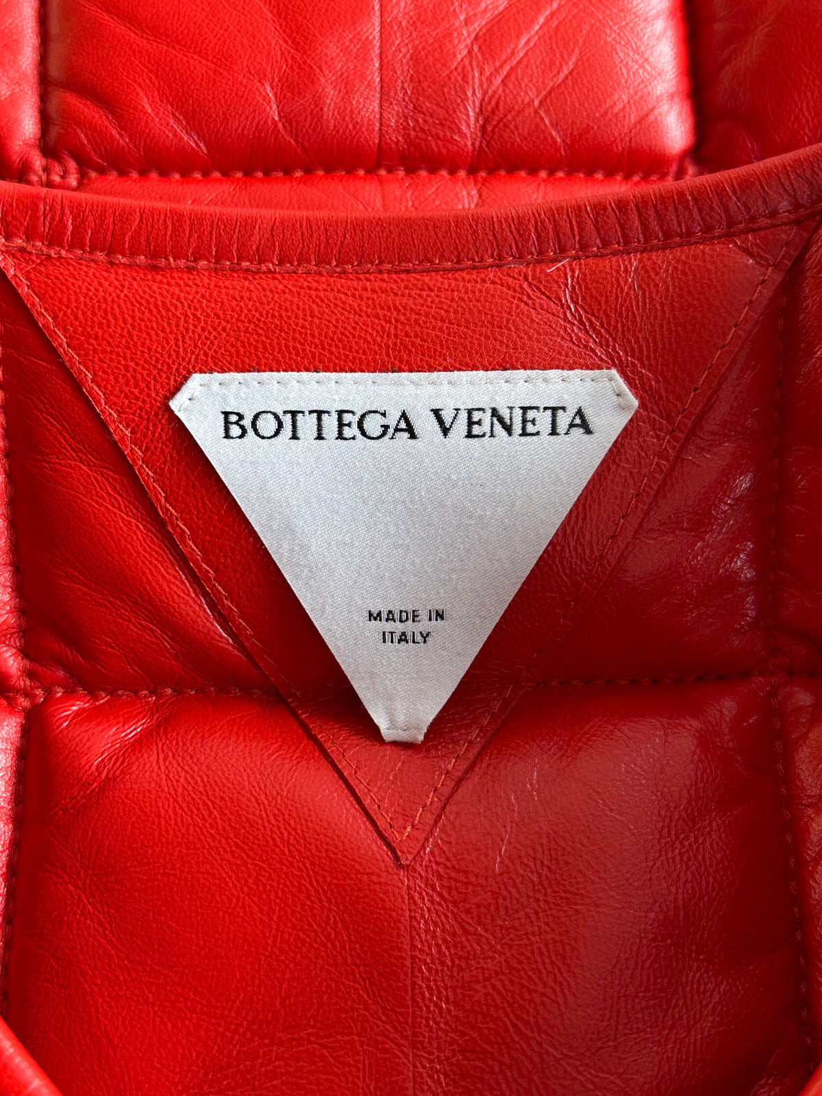 Bottega Veneta Red Lambskin Quilted Vest