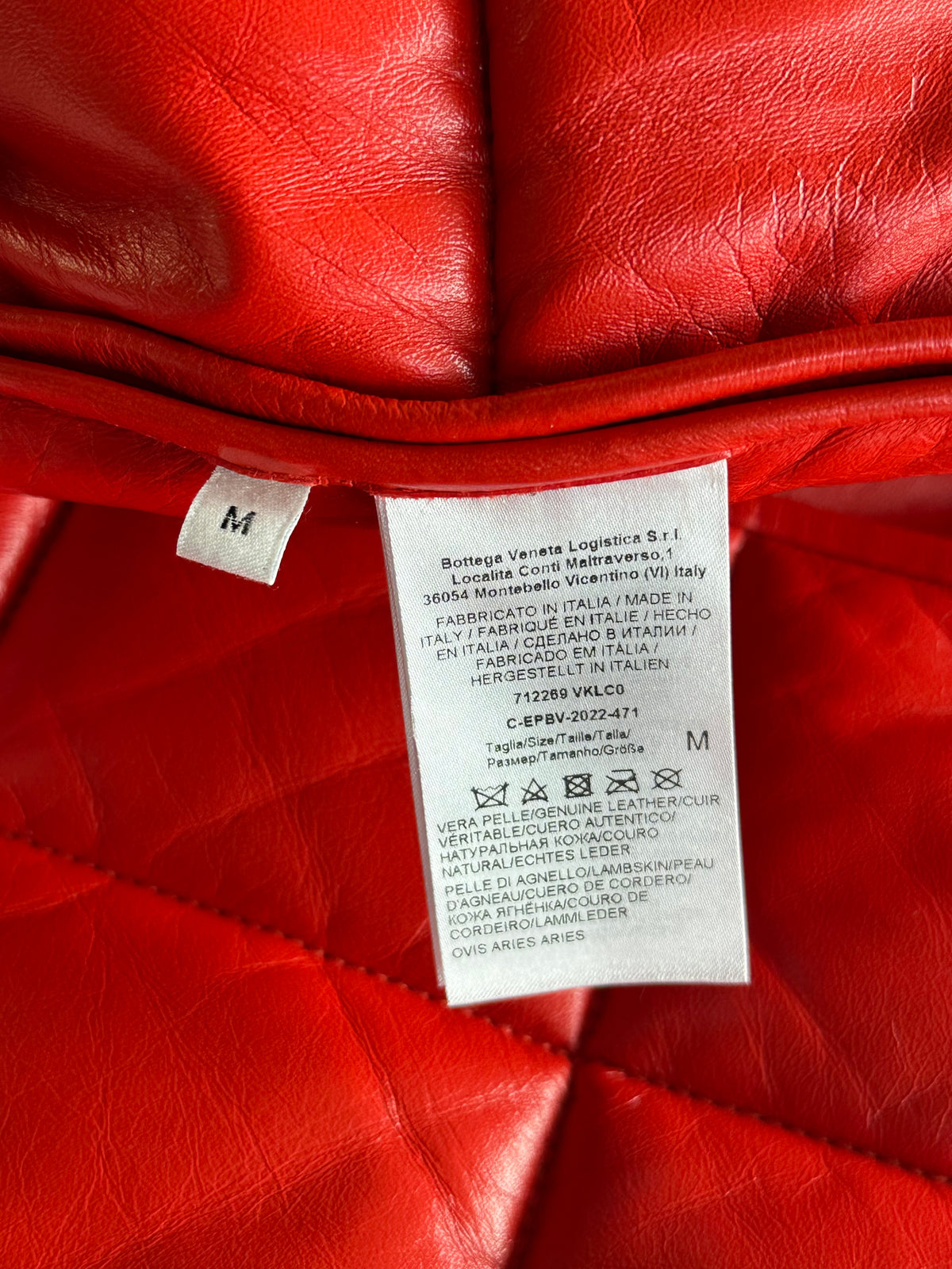 Bottega Veneta Red Lambskin Quilted Vest