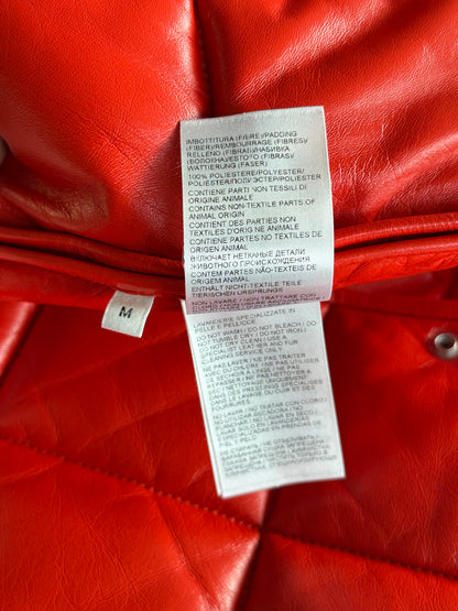Bottega Veneta Red Lambskin Quilted Vest