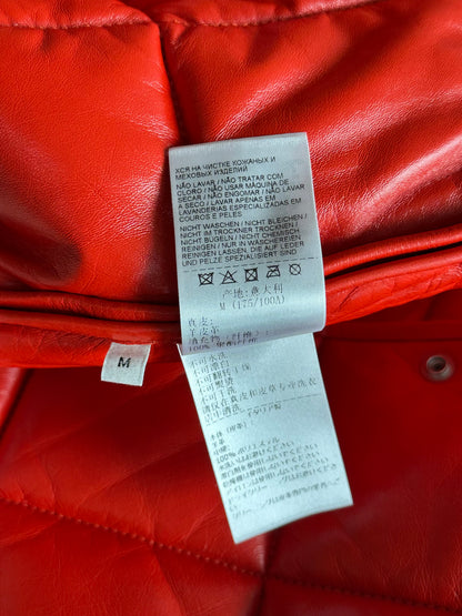 Bottega Veneta Red Lambskin Quilted Vest