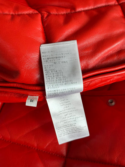 Bottega Veneta Red Lambskin Quilted Vest