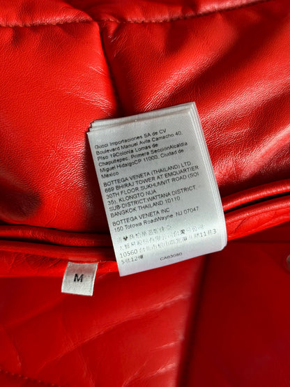 Bottega Veneta Red Lambskin Quilted Vest