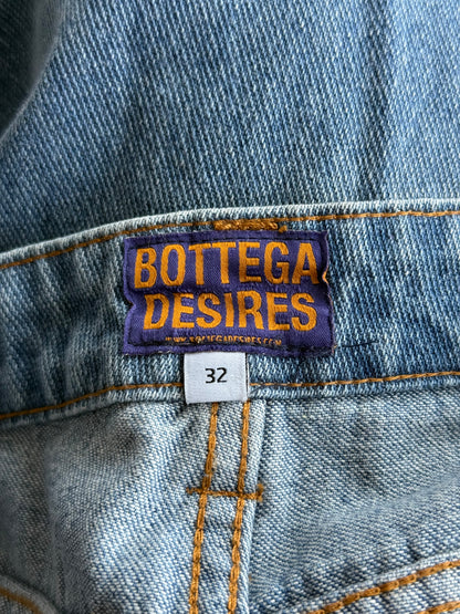 Bottega Desires Blue & Black Holy Grail Distressed Jeans