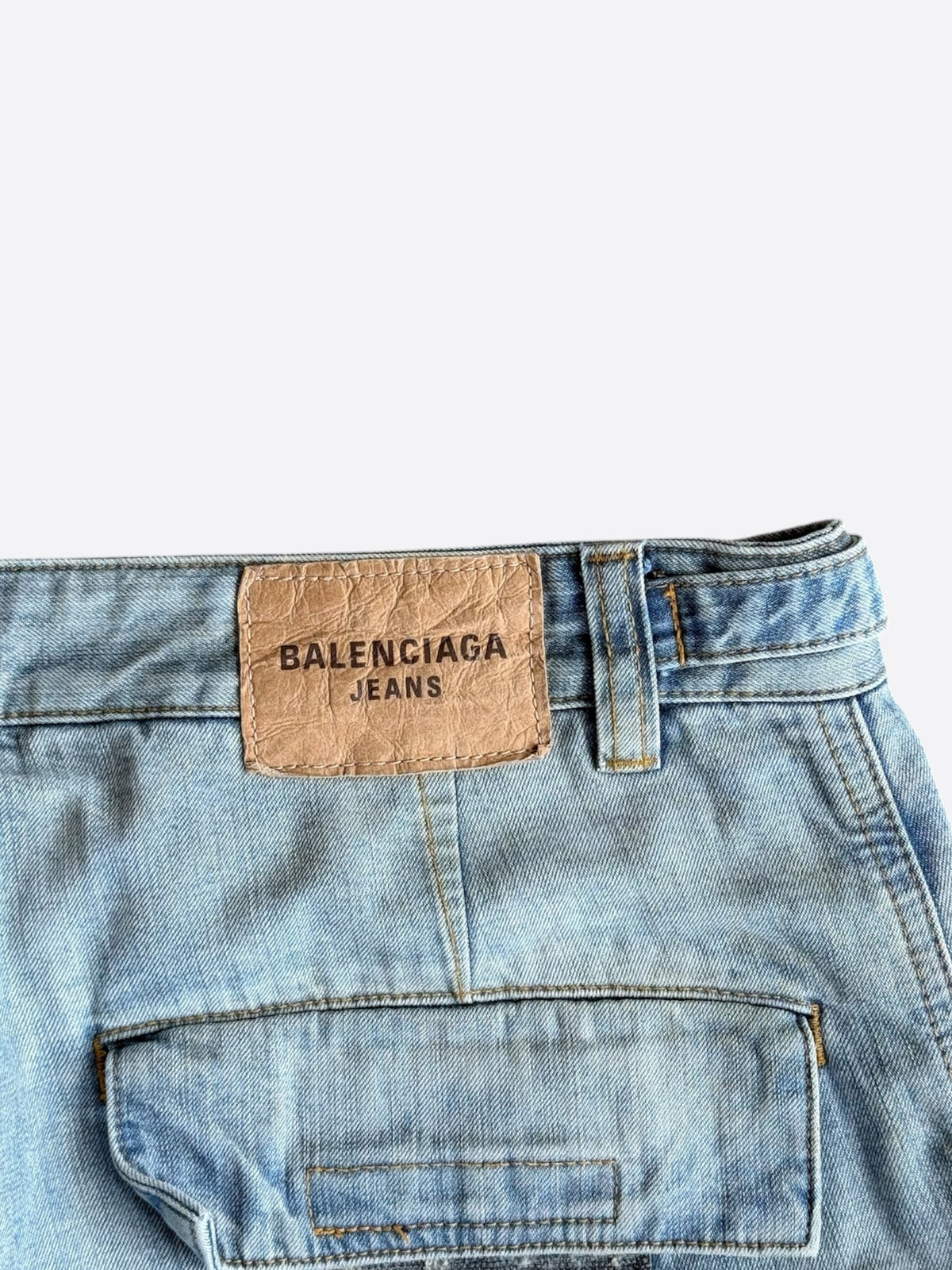 Balenciaga Blue Convertible Denim Cargo Pants