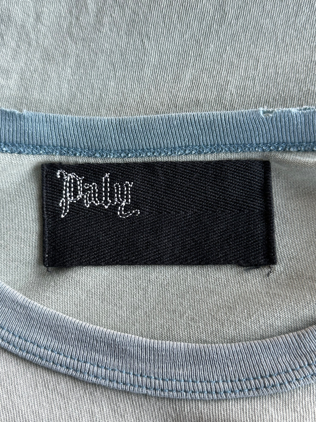 Paly Faded Blue Mstr Me Graphic Distressed Longsleeve T-Shirt