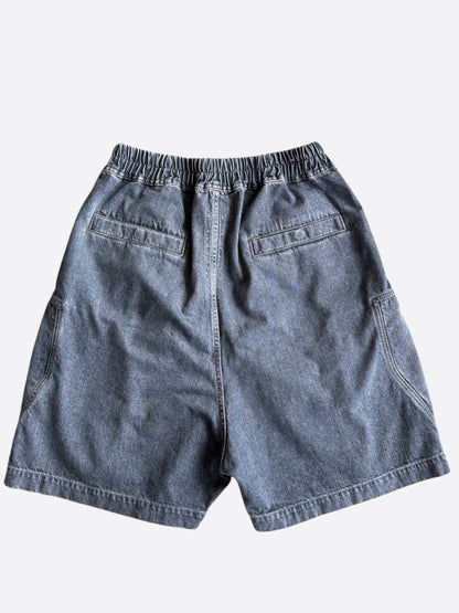 Rick Owens Blue Bauhaus Denim Cargo Shorts
