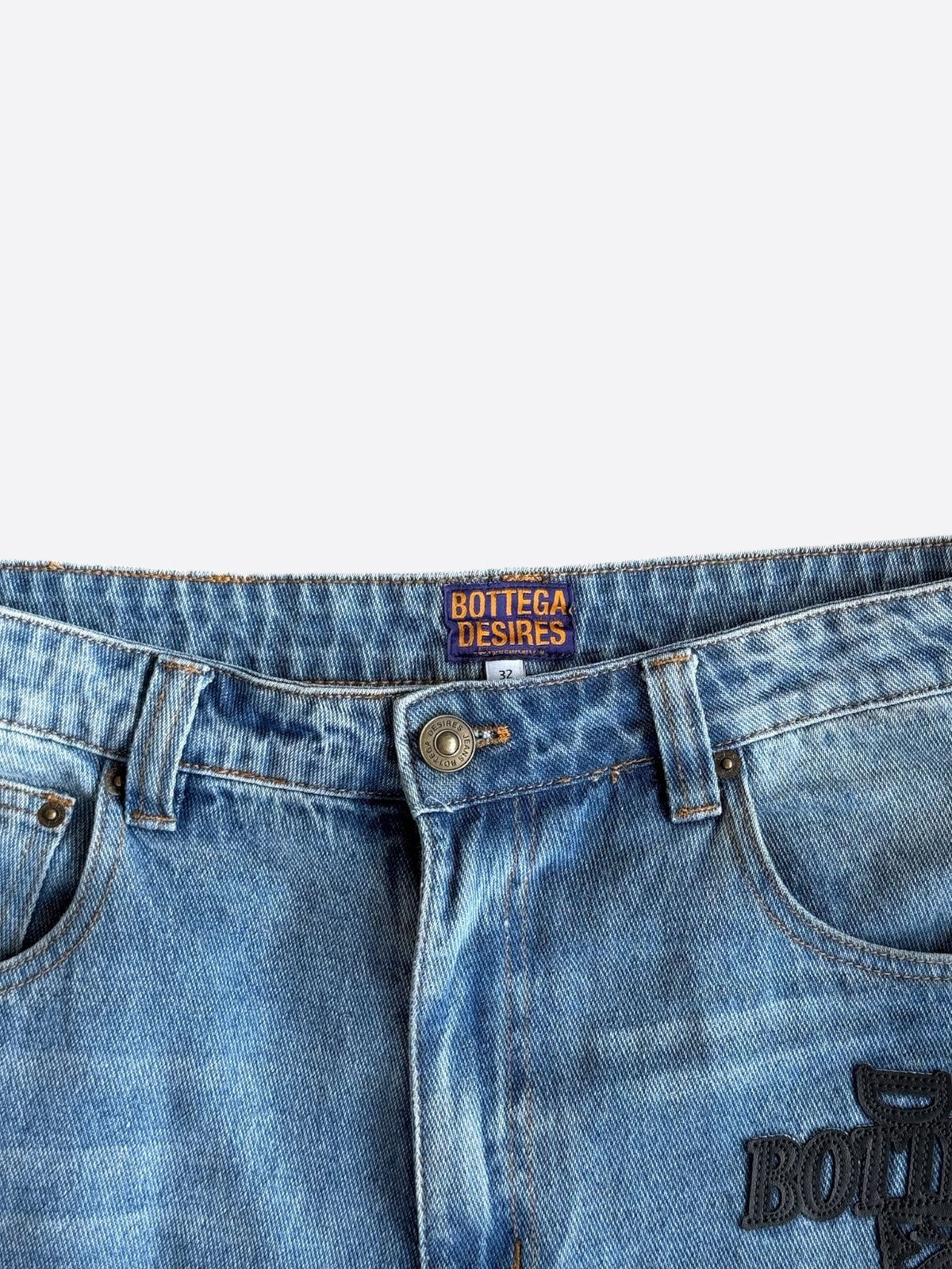 Bottega Desires Blue & Black Holy Grail Distressed Jeans