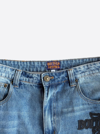 Bottega Desires Blue & Black Holy Grail Distressed Jeans