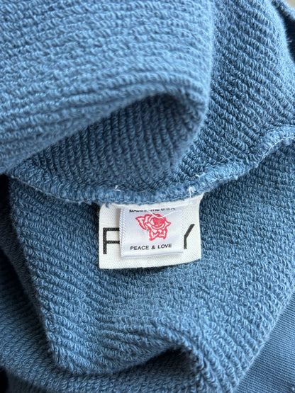 Paly Vintage Blue Sunset Sal Graphic Distressed Hoodie