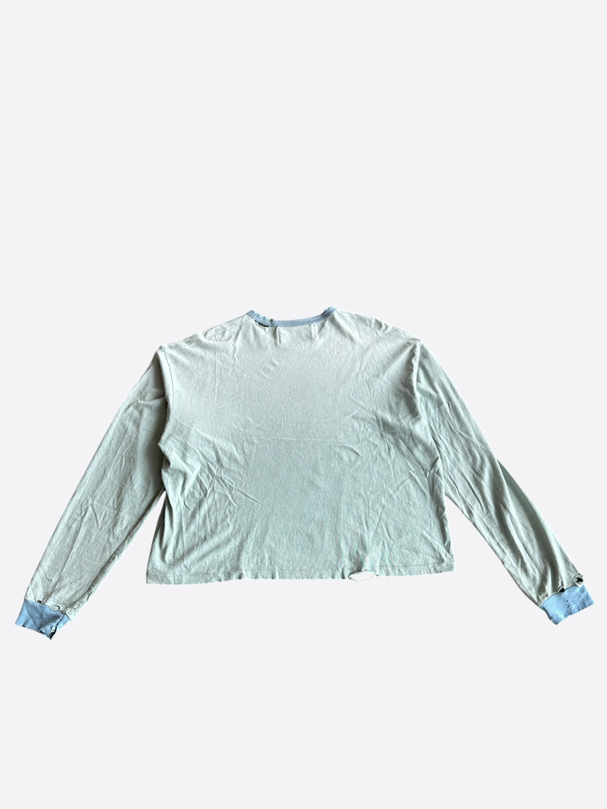 Paly Faded Blue Mstr Me Graphic Distressed Longsleeve T-Shirt