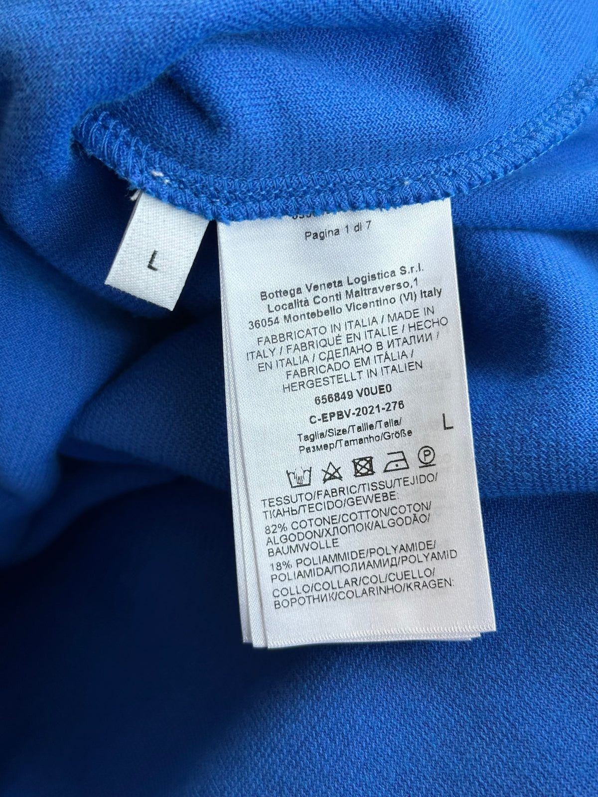 Bottega Blue Towel Henley T-Shirt