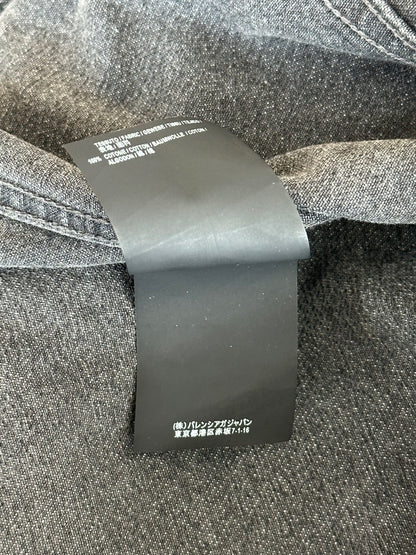 Balenciaga Grey & Red Logo Denim Jacket