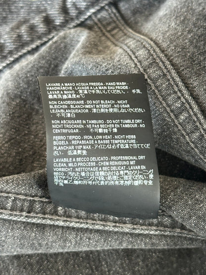 Balenciaga Grey & Red Logo Denim Jacket