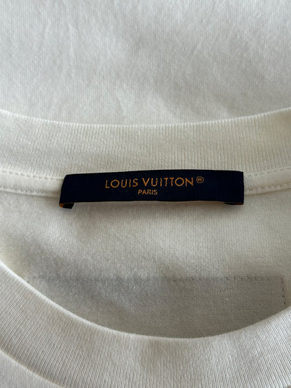 Louis Vuitton White Embossed Logo T-Shirt