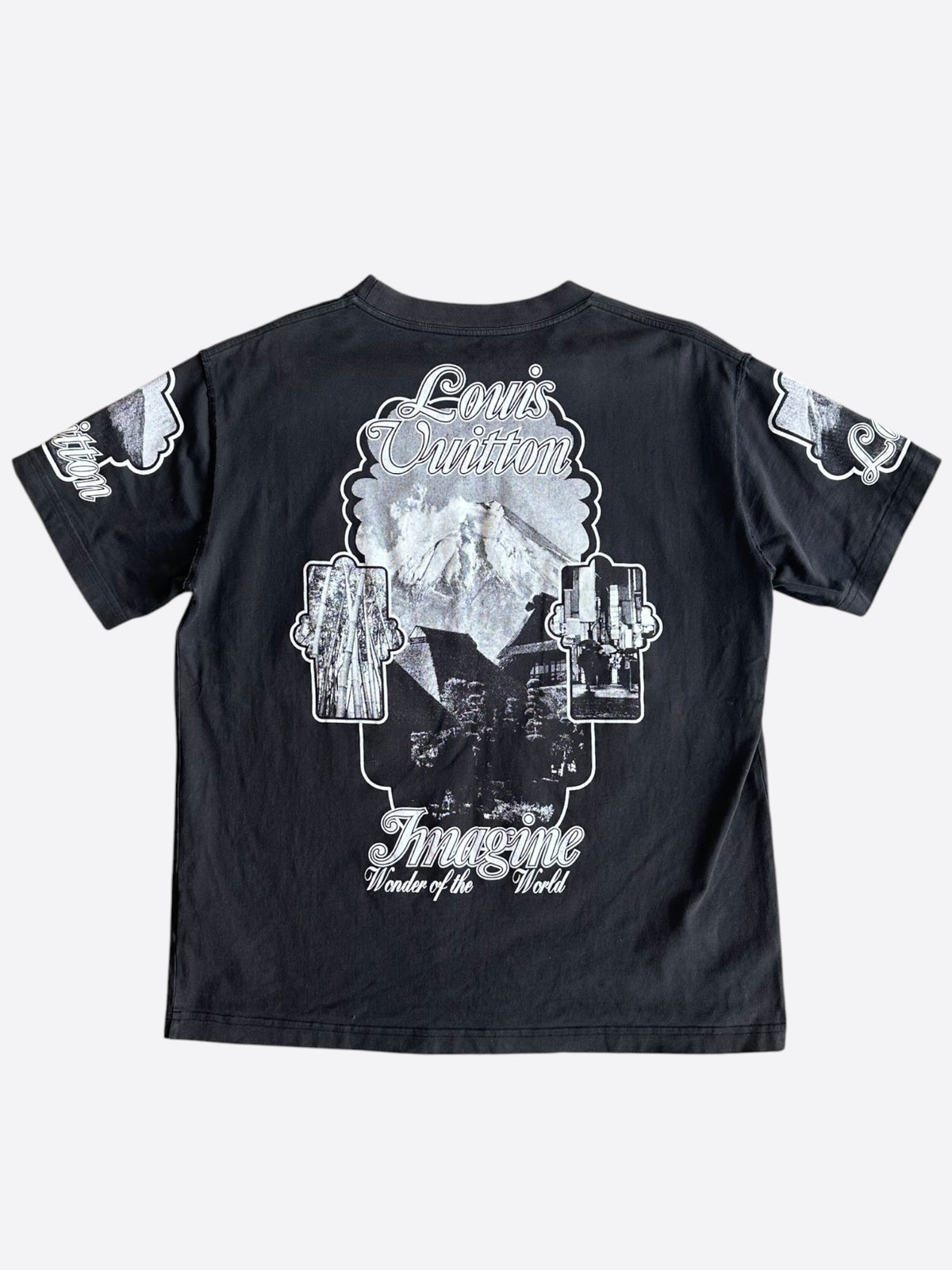 Louis Vuitton Black & White Holy Mountain Graphic T-Shirt