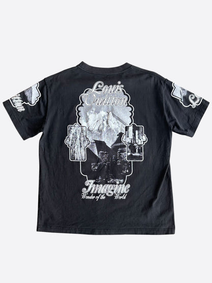 Louis Vuitton Black & White Holy Mountain Graphic T-Shirt