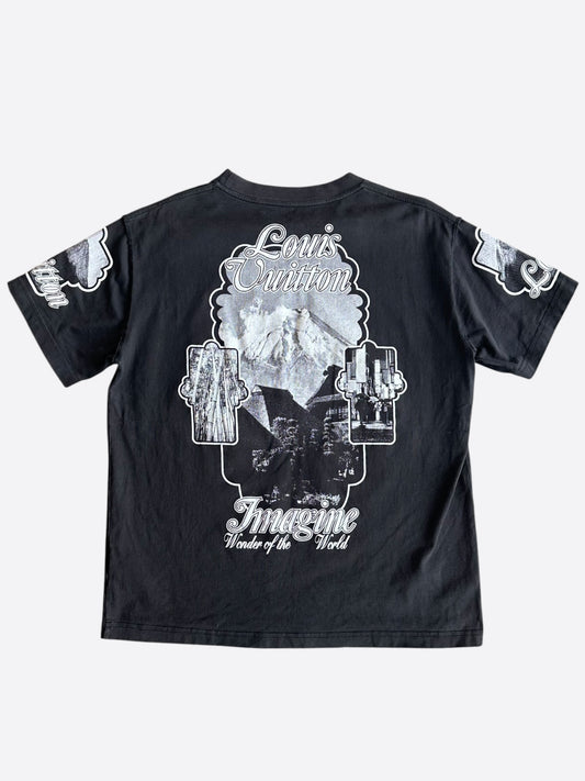 Louis Vuitton Black & White Holy Mountain Graphic T-Shirt