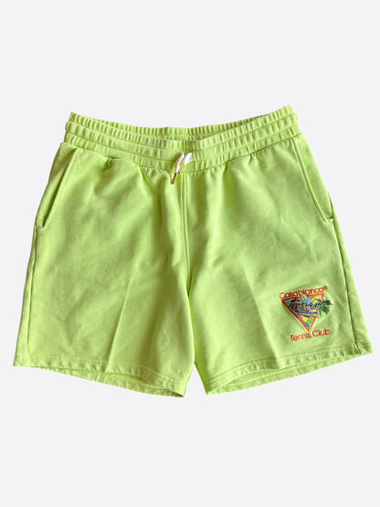 Casablanca Green Afro Cubism Tennis Club Logo Shorts