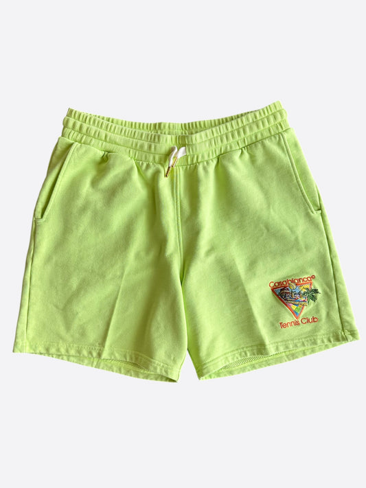 Casablanca Green Afro Cubism Tennis Club Logo Shorts